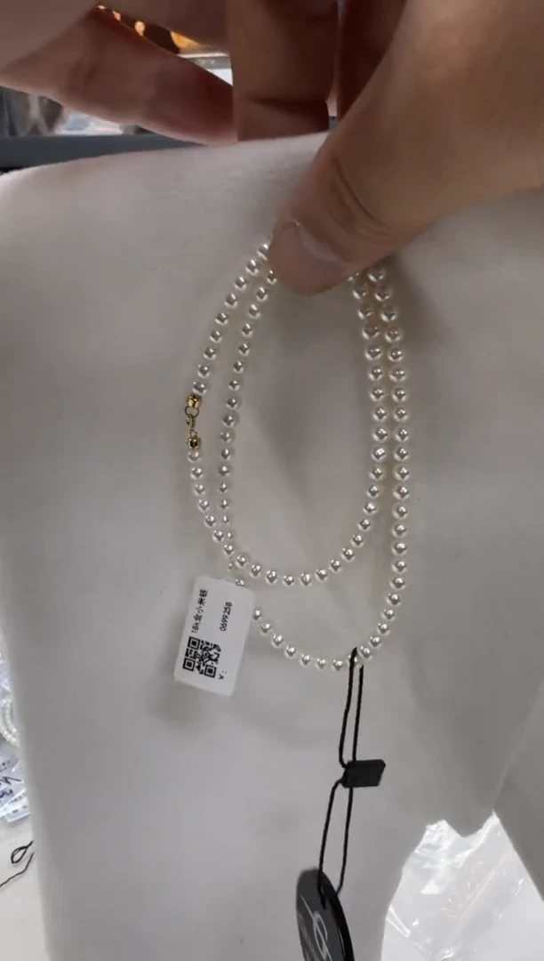 【闪购商品】淡水珍珠项链18K金镶嵌5mm