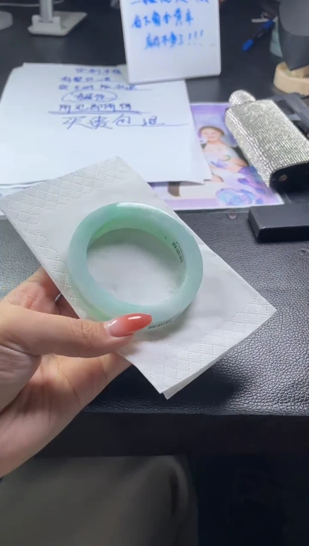 未镶嵌手镯定制翡翠苏**师定制手镯ZXZB5/DZS