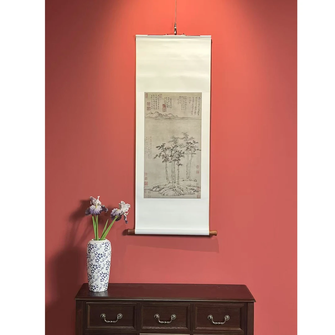 云见 倪瓒 《六君子图》微喷高清山水画复刻古画中式客厅书房装饰画