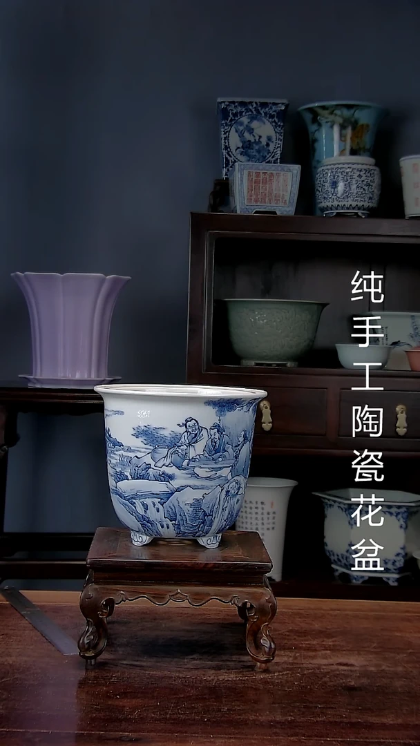 国*峰景德镇陶瓷手工花盆