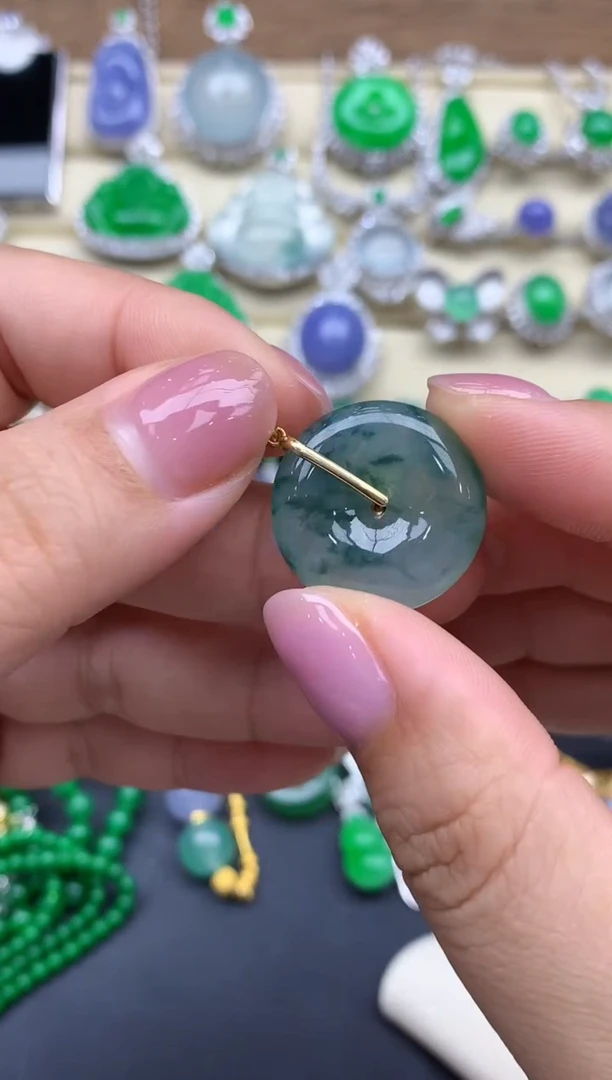 翡翠18K金镶嵌颈饰176-中国好珍宝