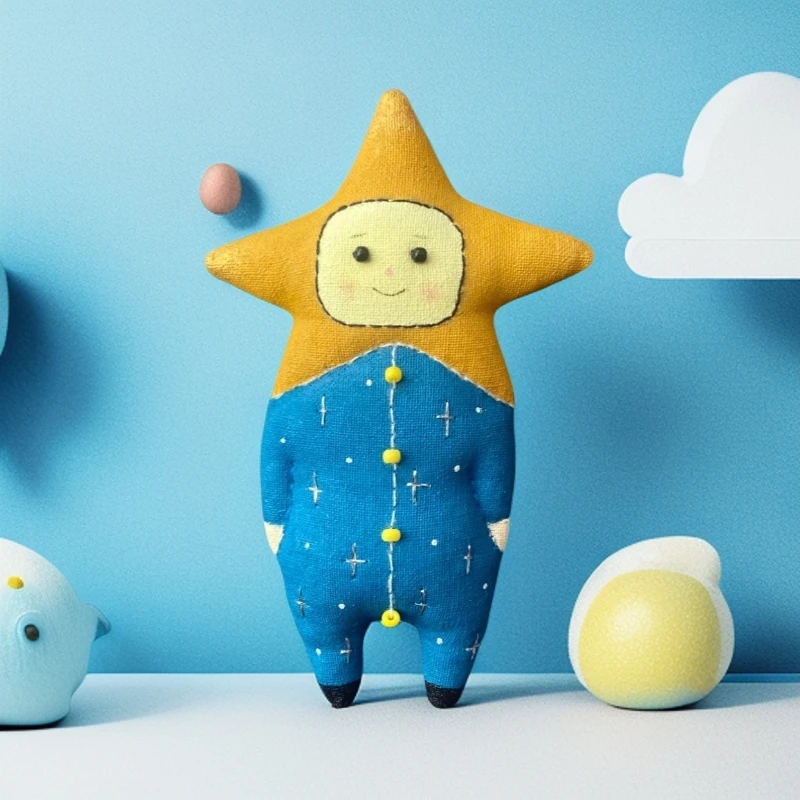 青竹手作原创星星人布艺手工玩偶玩具包包挂件创意生日礼物送女生