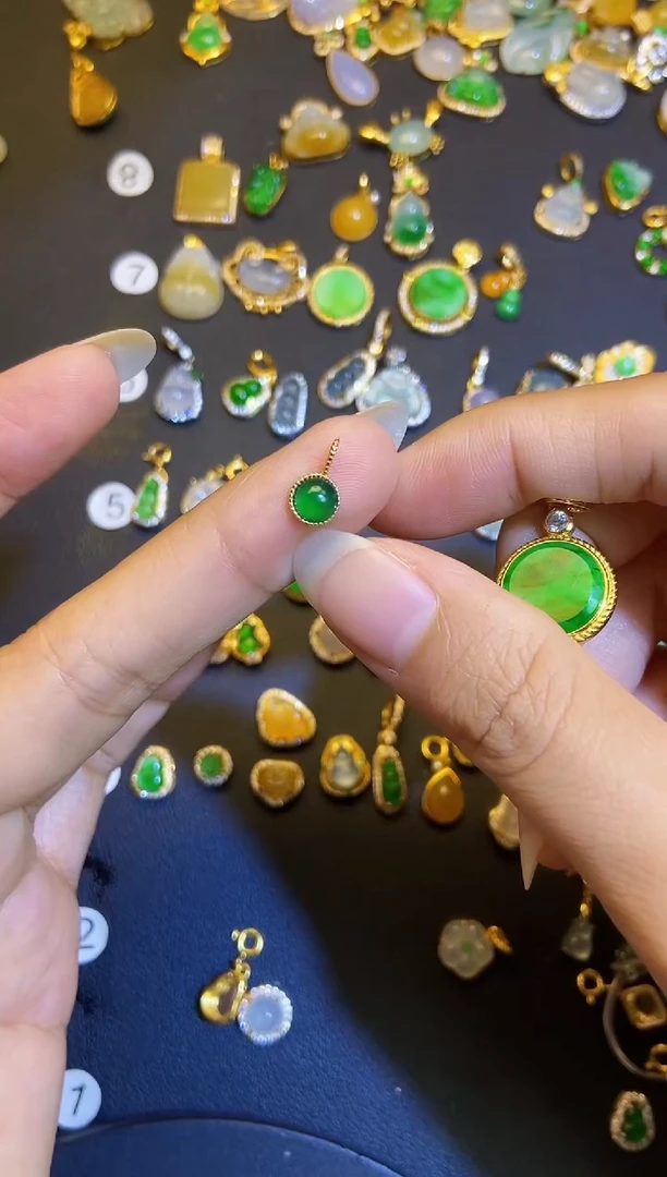 吊坠(不含链)银S925镶嵌翡翠1