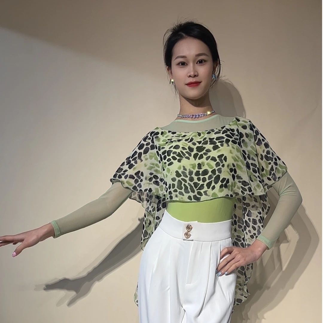 YRSS舞服♥2025新款乔其丝飘沙上衣摩登舞国标舞拉丁舞服