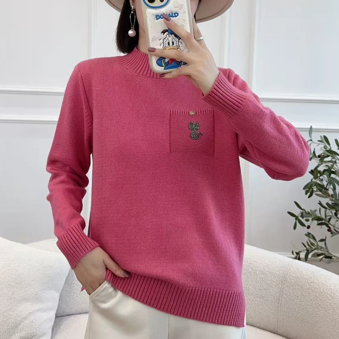 502#秋冬新款半高领休闲长袖针织衫53