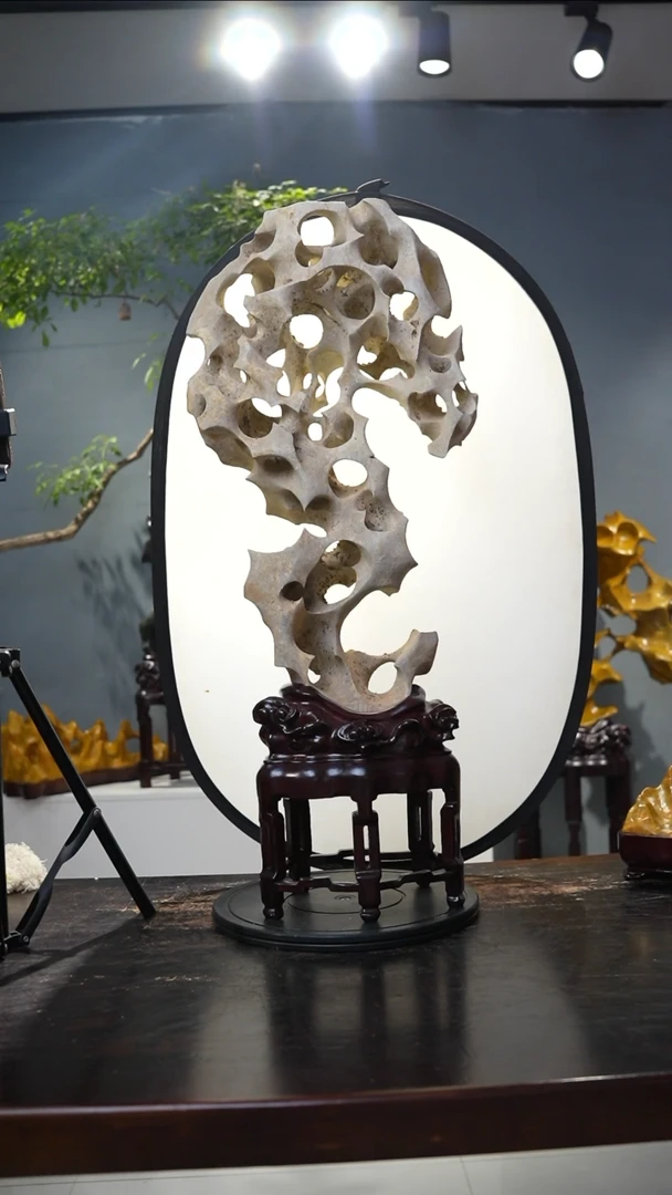 夏*大书桌花架茶几摆件—玉玲珑