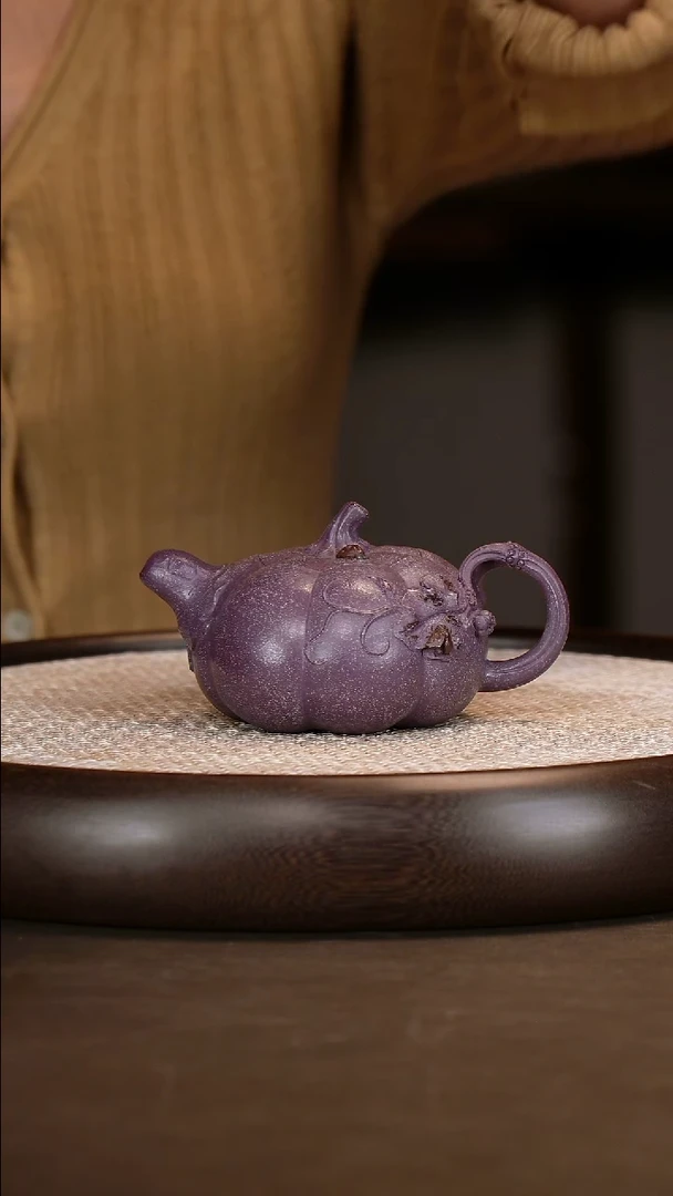 茶壶紫砂【陈友林】天青玫瑰紫南瓜   240CC