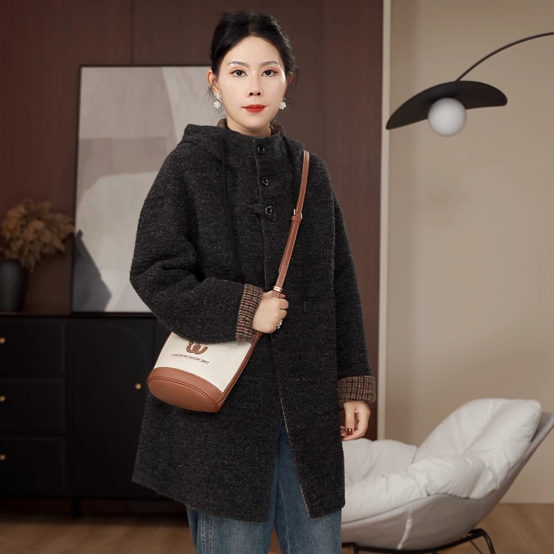 【圈圈毛新款】28801款新款休闲圈圈毛羊毛大衣