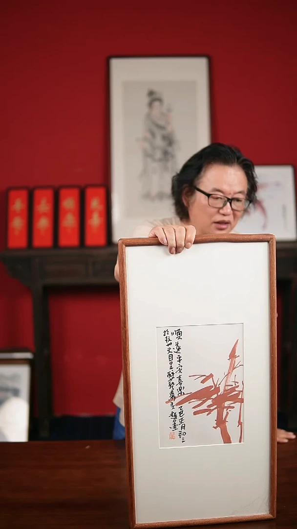 国画手写手绘-33*66带框发货