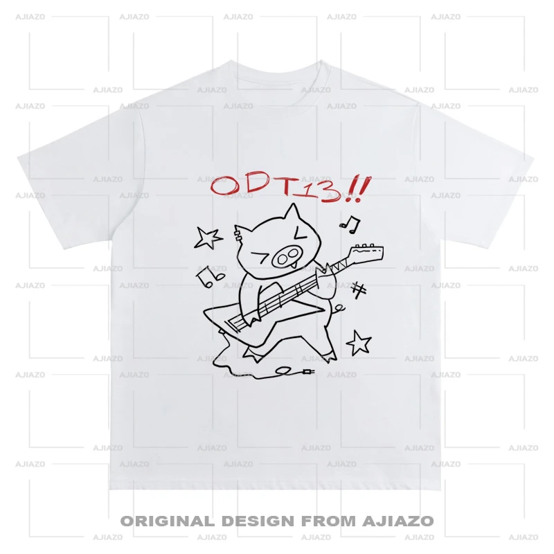 老狗十三【弹唱小猪】纯棉短袖 重磅男女同款宽松百搭休闲上衣