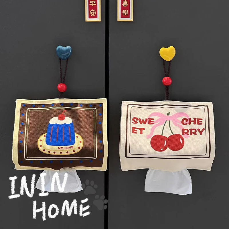 ININHOME纸巾挂袋悬挂式纸巾收纳包车载壁挂式洗脸巾抽纸挂袋NS