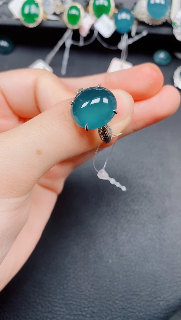银S925镶嵌戒指翡翠翡翠