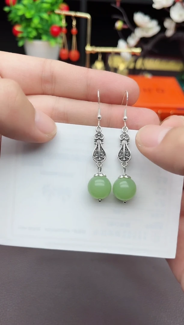 玛瑙/玉髓耳饰银S925镶嵌211000