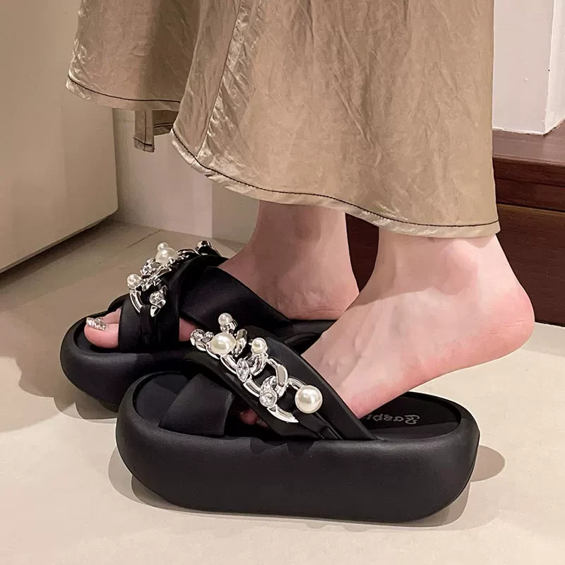 夏休闲款法式拖鞋女新款配裙子仙女风拖鞋S008