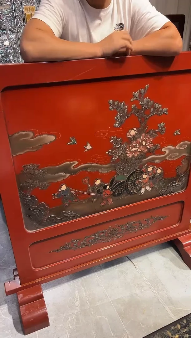 雕漆 落地插屏（清早期）