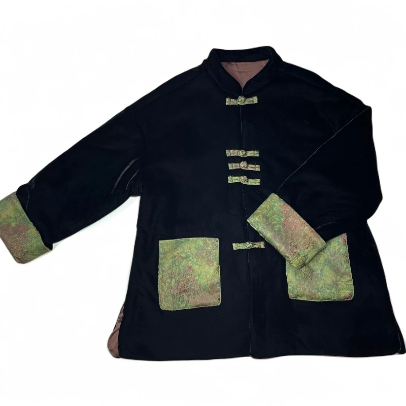 M3975新中式宽松时尚中长款棉服复古加厚