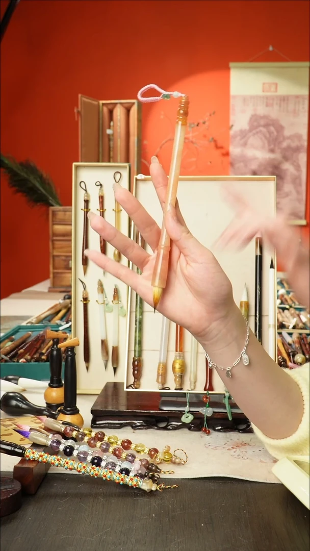 68号闪孤品高货毛笔链接 清水试笔 蘸墨不退