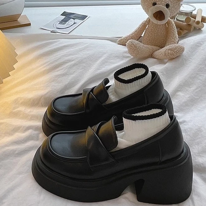 小皮鞋女英伦风松糕厚底增高玛丽珍鞋春秋季2025年新款乐福单鞋子