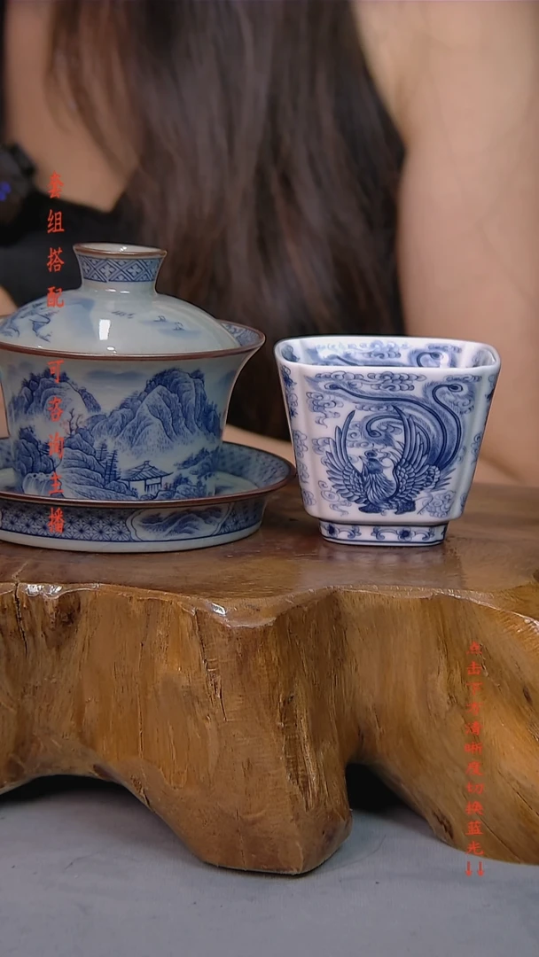 s*简装家用款2件套 老陶泥开片纹陶瓷茶具