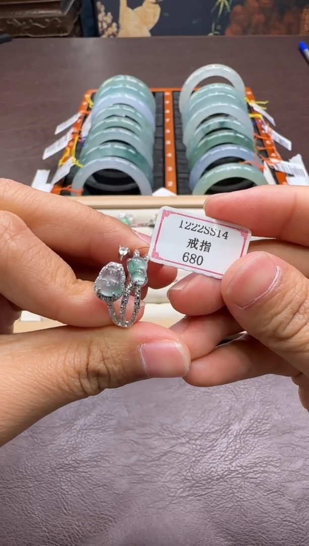 银S925镶嵌戒指翡翠1222SS14