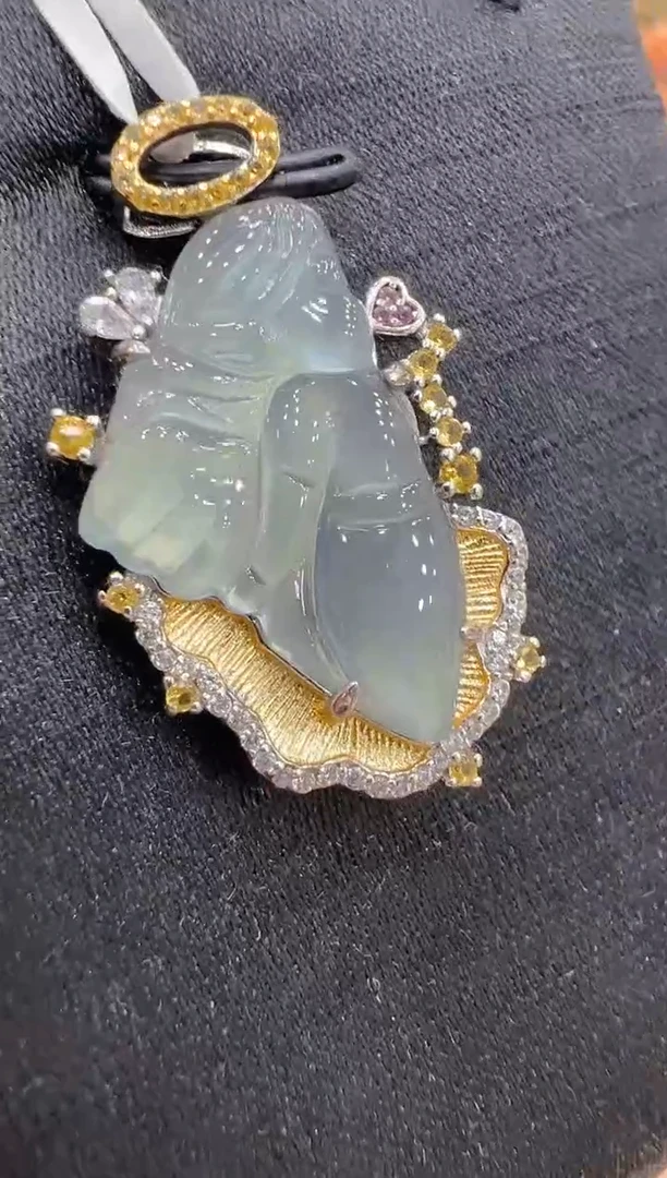 翡翠银S925镶嵌吊坠(不含链)多样性团购发一件