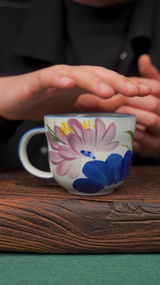 【闪购商品】瓷片80寻一缕瓷香杯釉下手工手绘瓷器