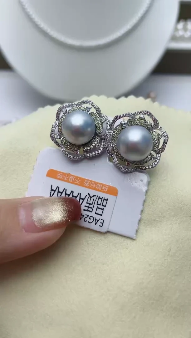 【闪购商品】海水珍珠耳饰银S925镶嵌W49