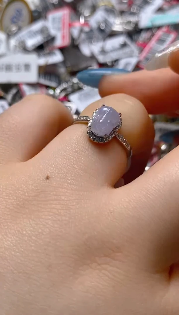 银S925镶嵌戒指翡翠百内无证书