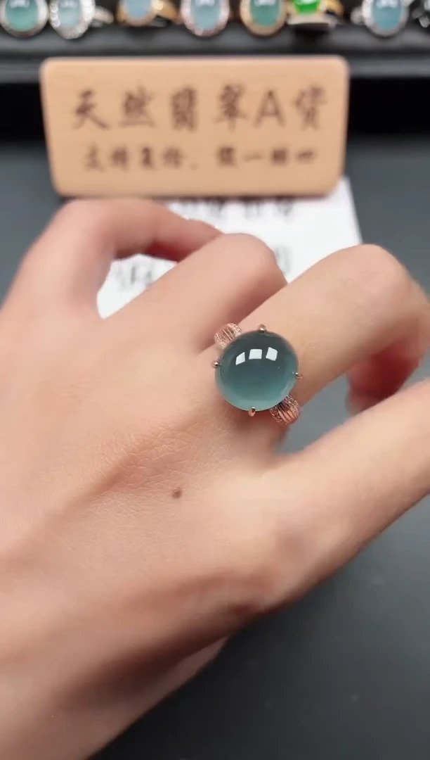 银S925镶嵌戒指翡翠11