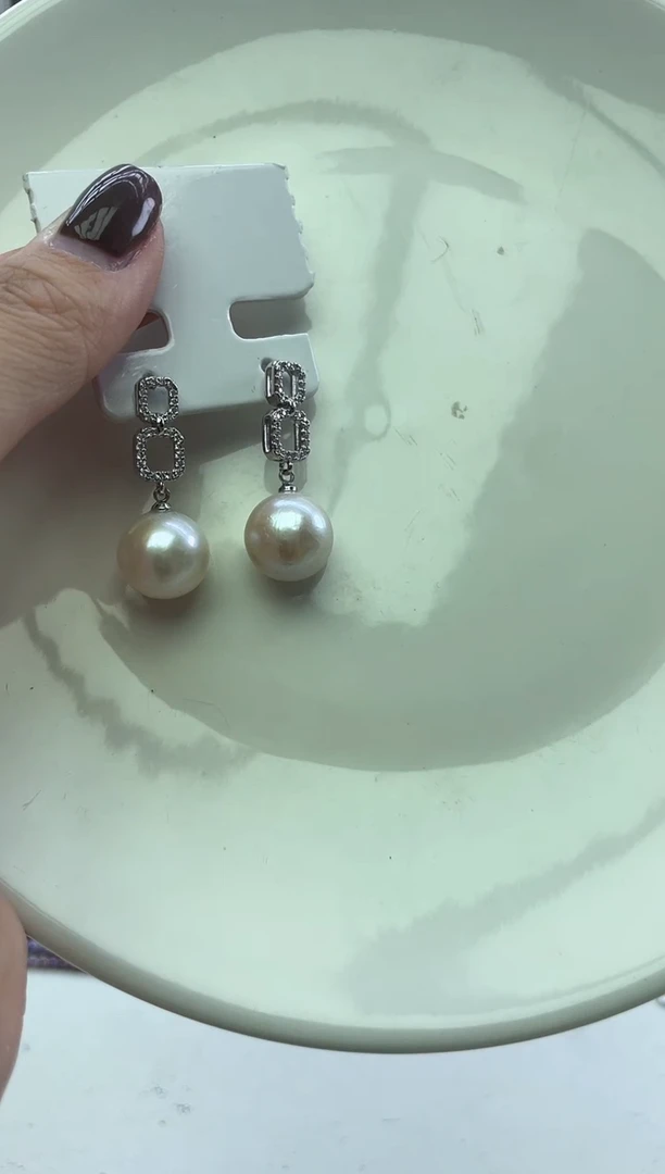 未镶嵌耳坠淡水珍珠白色系耳坠