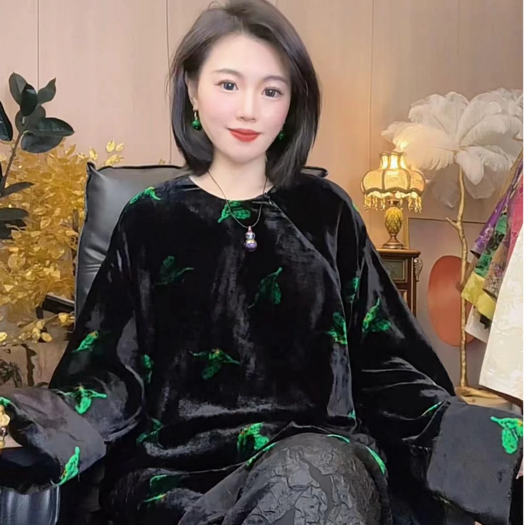 李心儿【韵蝶诗】2025年新中式国风设计师复古上衣36964