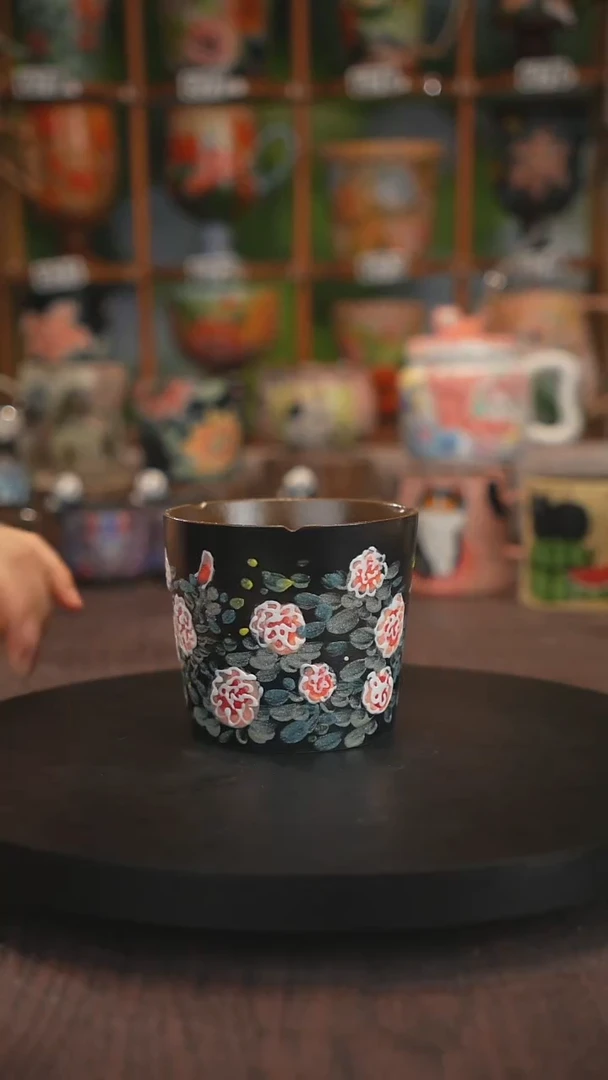 紫砂油画手绘釉下彩