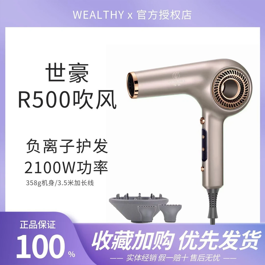 世豪R500无刷电机电吹风造型恒温大风力2100W大功率静音热风风筒