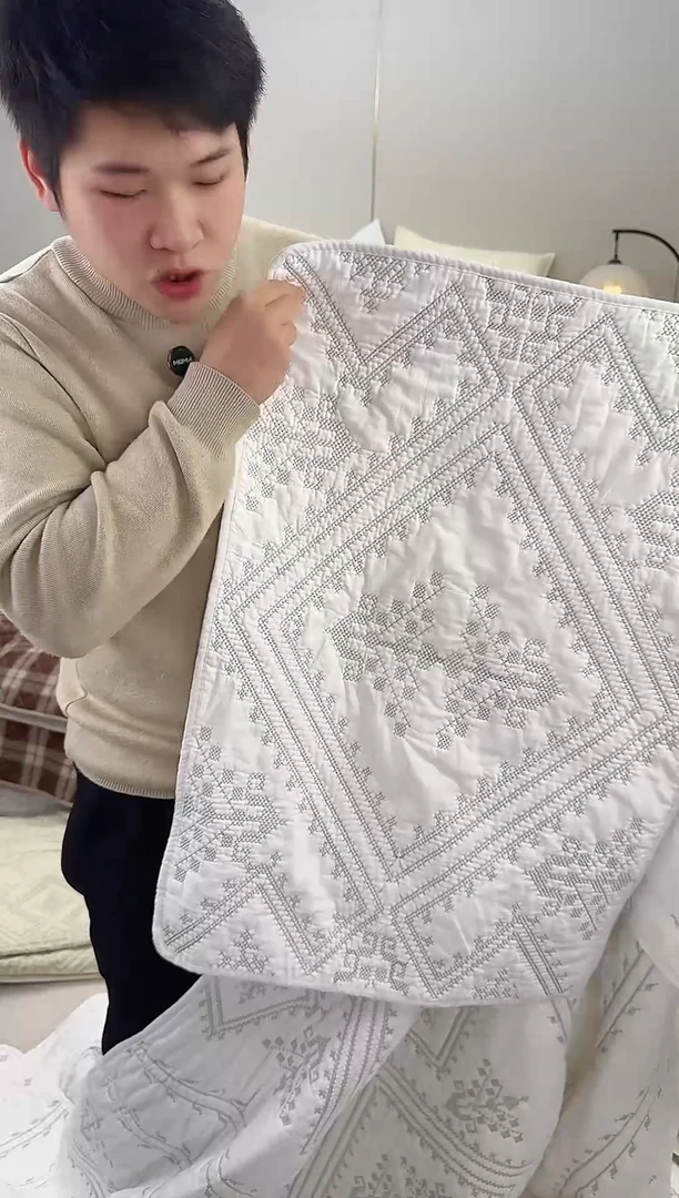 棉枕套金丝罗线格1对