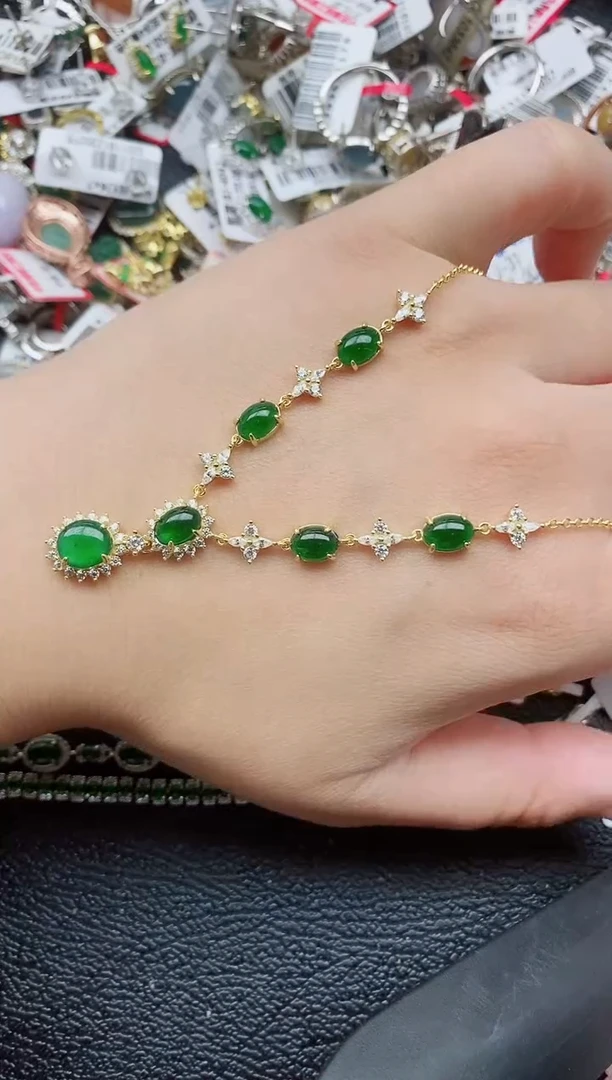 银S925镶嵌戒指翡翠1