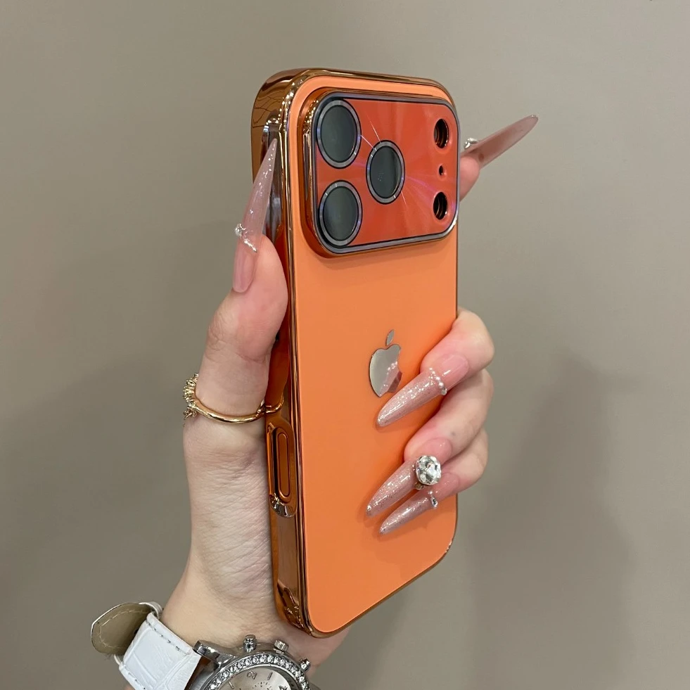 高级电镀磨砂大视窗适用苹果17promax手机壳16pro新款15时尚14pm