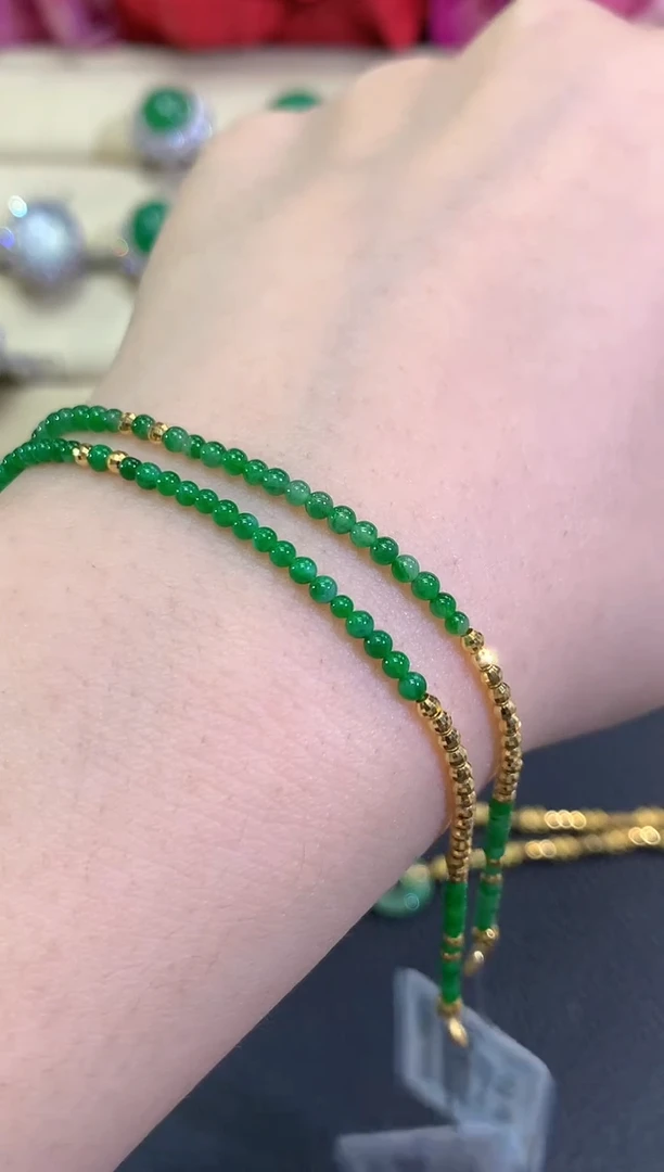 18K金镶嵌手链翡翠秋日珠宝多样性发货一件Q96