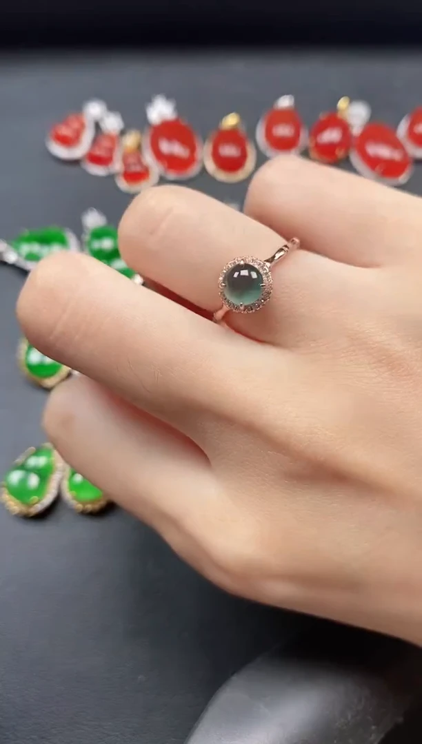 银S925镶嵌戒指翡翠51151