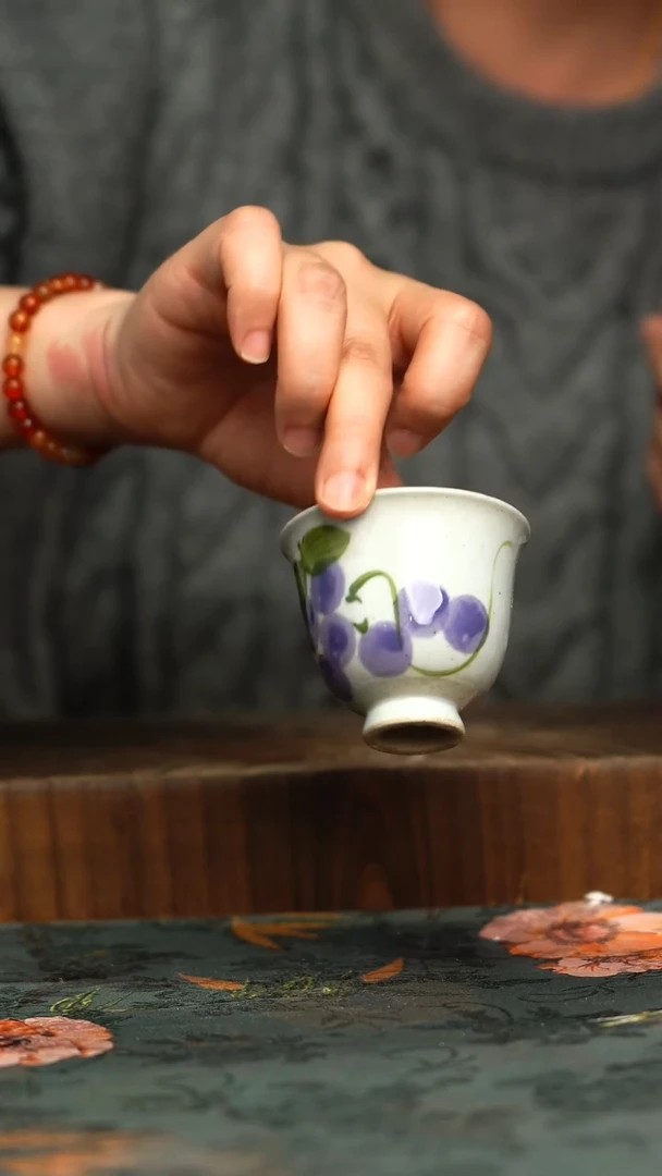 杯釉下彩手工手绘同款陶器