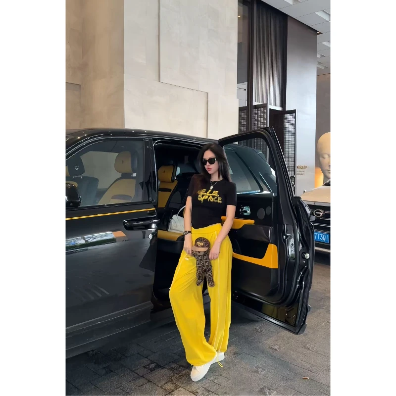 lele 2025夏季新款裤脚抽绳梭织运动休闲长裤 2505105CK