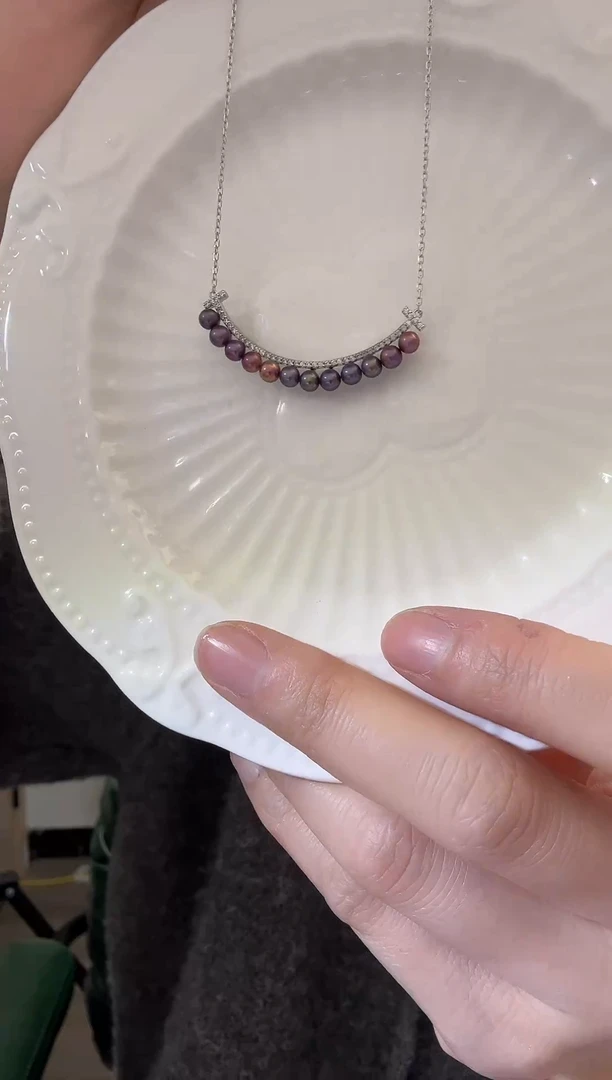 颈饰银S925镶嵌淡水珍珠桃*妖169元 拍两单84.5