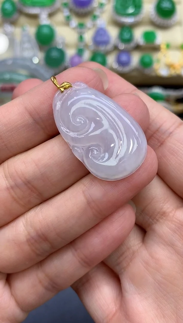 颈饰18K金镶嵌翡翠45-中国好珍宝