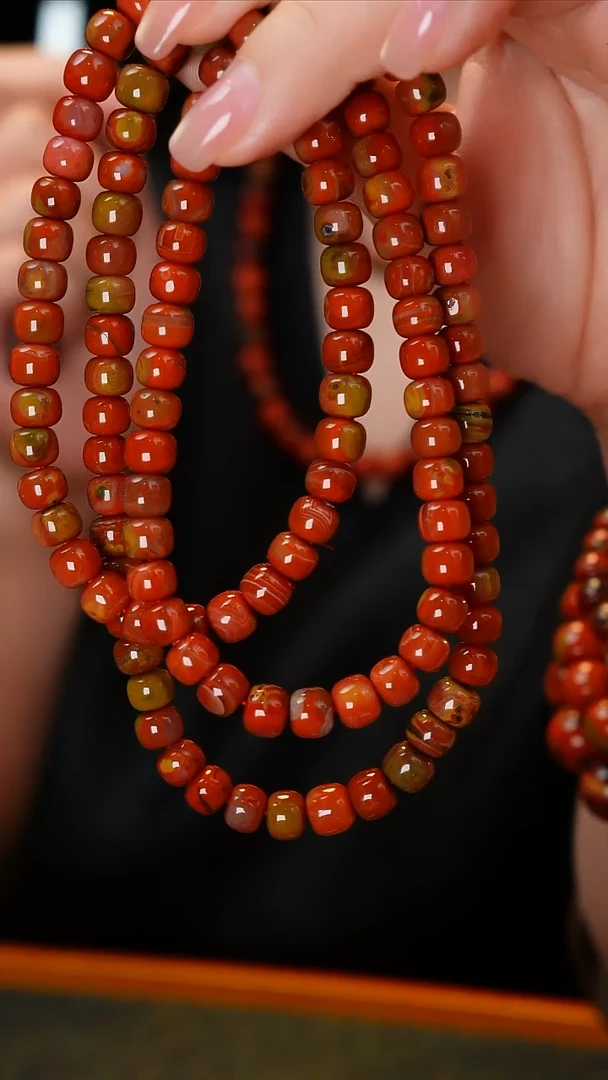 未镶嵌手串南红玛瑙包浆料多圈