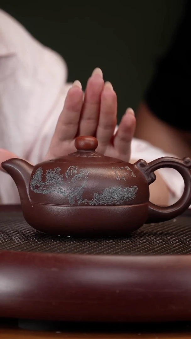 茶壶紫砂67GSY鸿运当头 老紫泥320cc