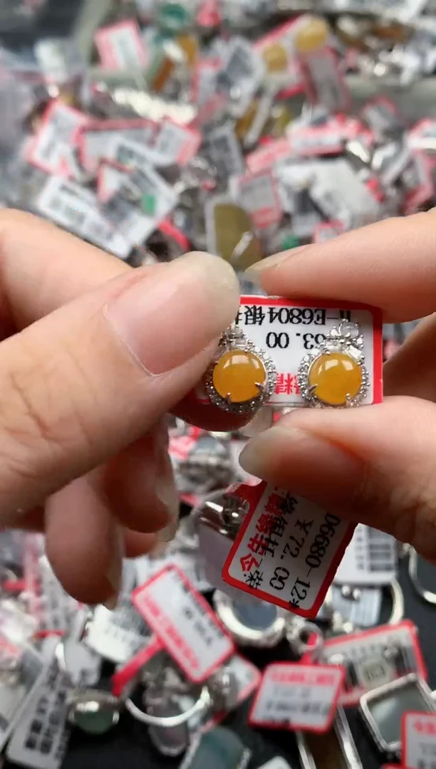 银S925镶嵌戒指翡翠天然A货缅甸翡翠