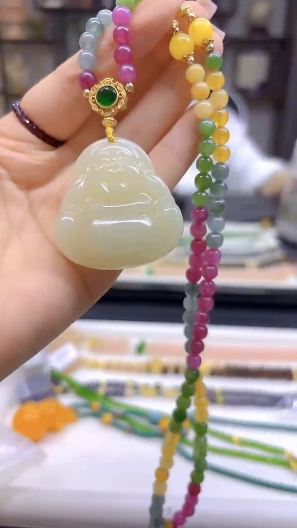 和田玉未镶嵌毛衣链DIY款M214