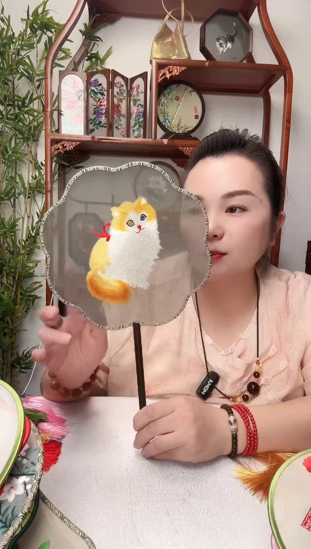 刺绣团扇双面非遗