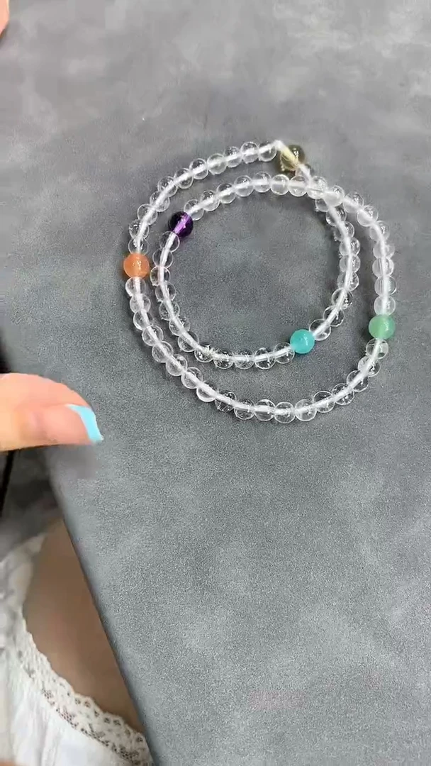 未镶嵌手串水晶4白水晶双圈手串