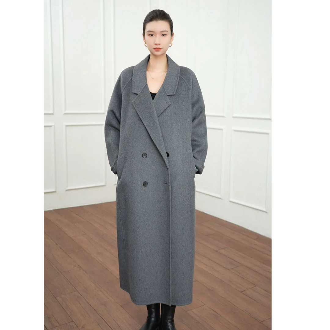 气质长款双面羊毛大衣2025秋冬新款长款加厚韩版双面呢大衣