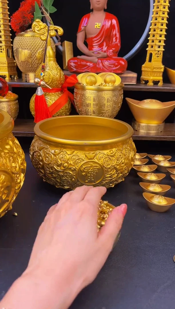 黄铜黄铜工艺品招财缸